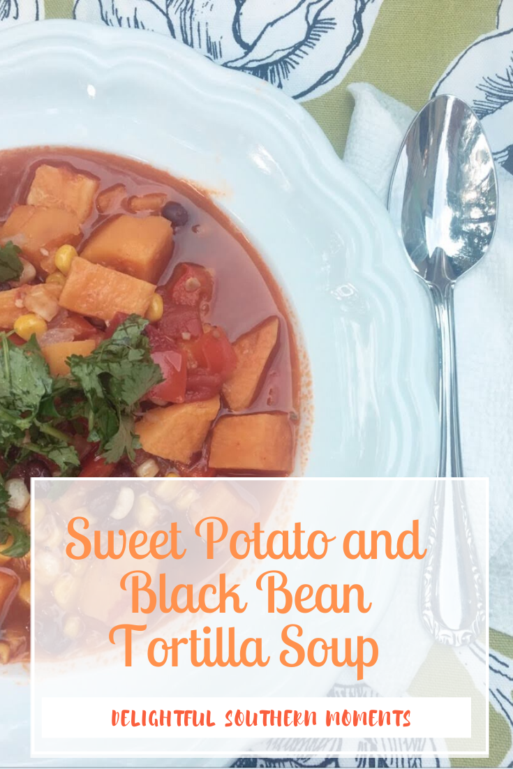 Sweet Potato and Black Bean Tortilla Soup